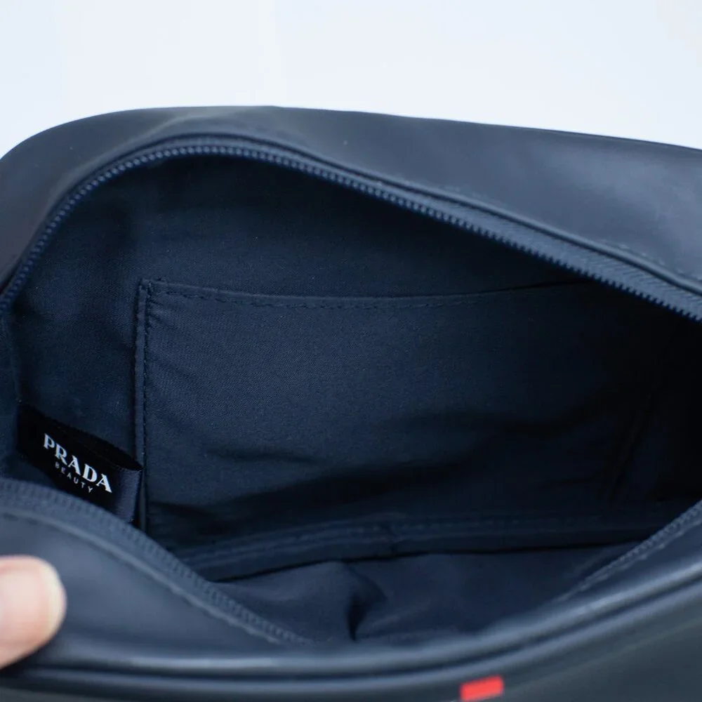 Prada Beauty Luna Rossa Ocean Navy Toiletry Bag Dopp Kit Travel Pouch Authentic
